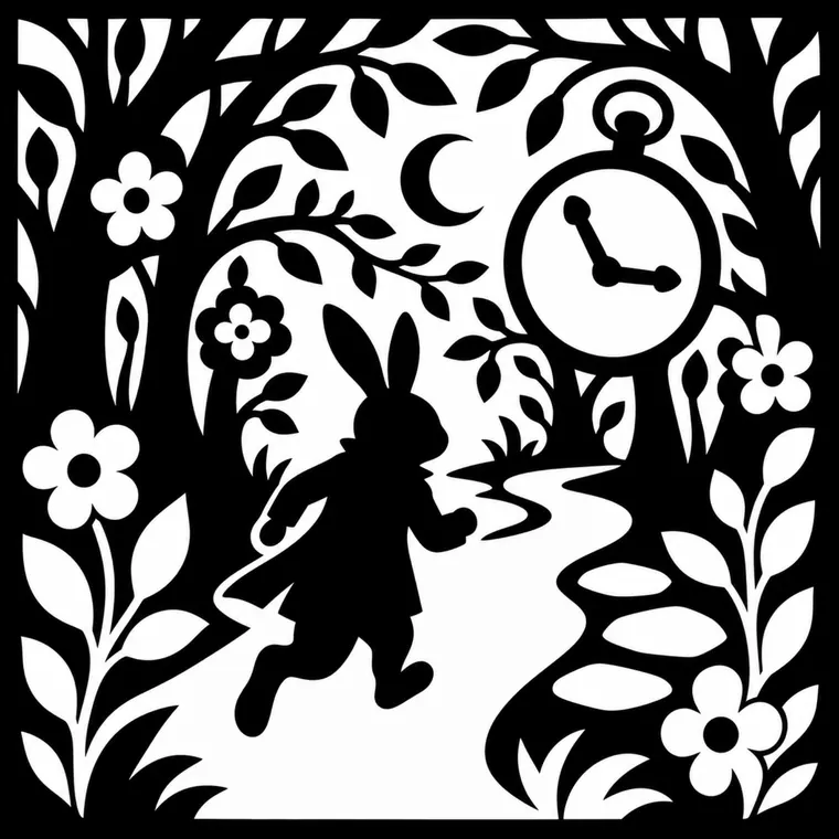 Finished silhouette: The White Rabbit