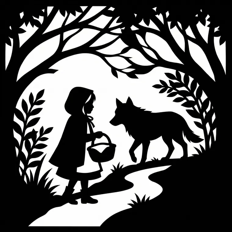 Finished silhouette: Little Red Riding Hood
