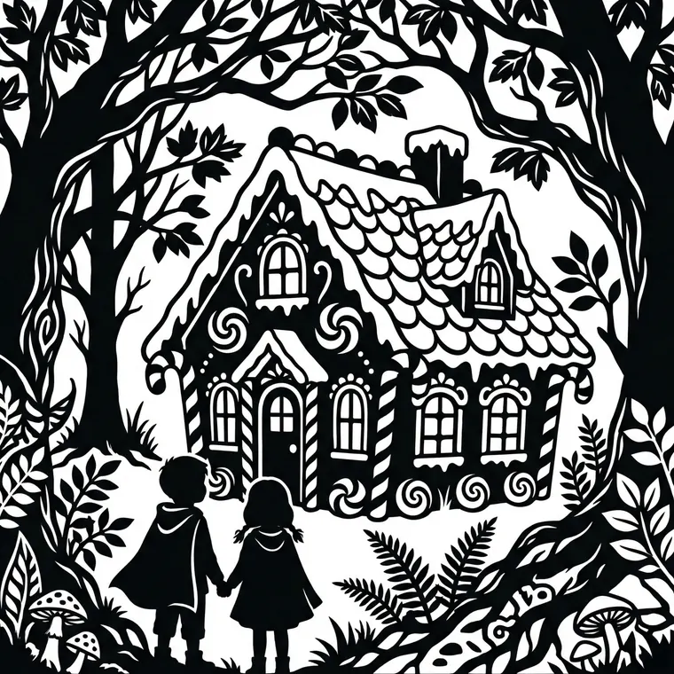 Finished silhouette: Hansel and Gretel
