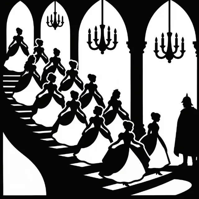 Finished silhouette: The Twelve Dancing Princesses