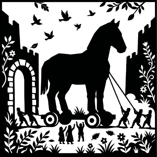 Finished silhouette: The Trojan Horse