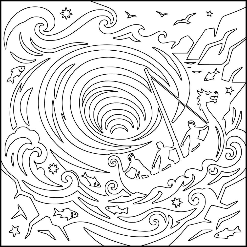 Outline coloring page: Charybdis